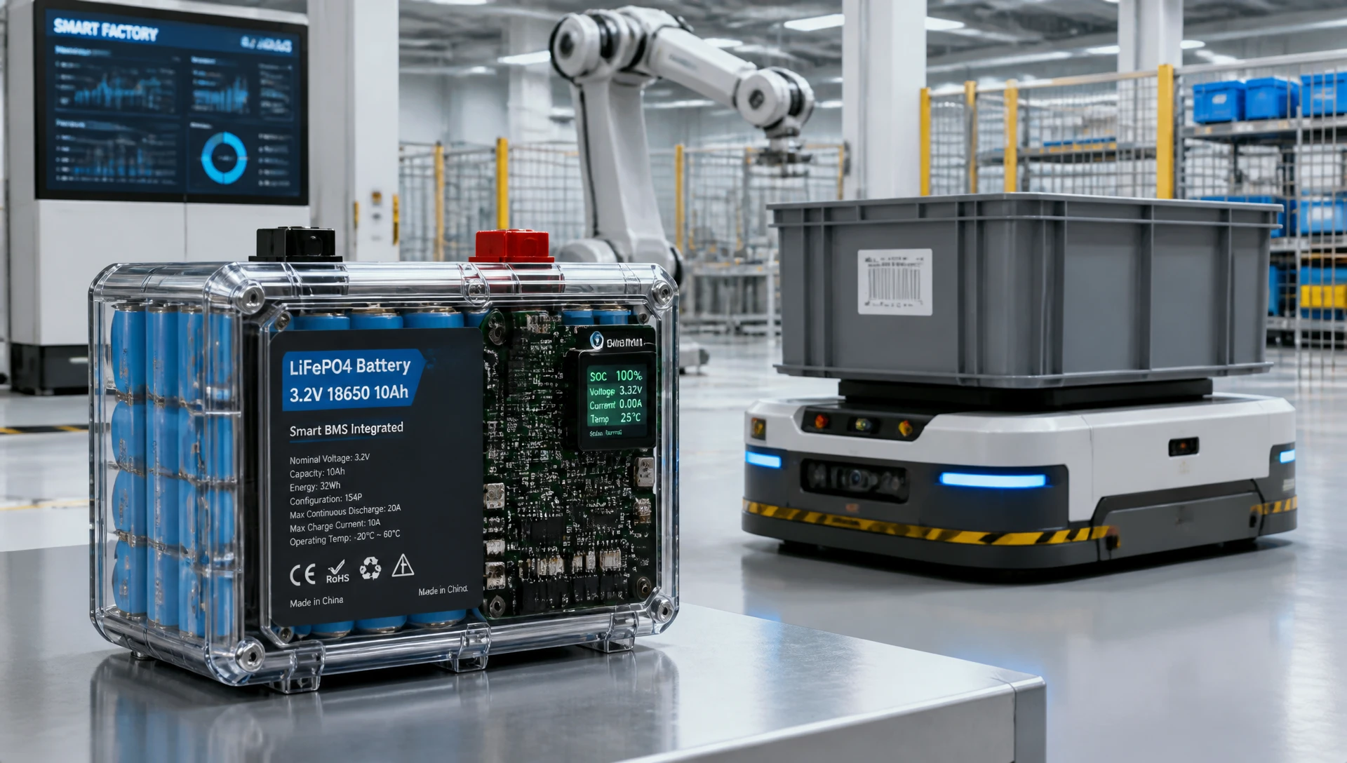 工业级 3.2V 18650 磷酸铁锂电池包在 AGV 搬运车与太阳能设备中的应用 工业级 3.2V 18650 磷酸铁锂电池包在 AGV 搬运车与太阳能设备中的应用