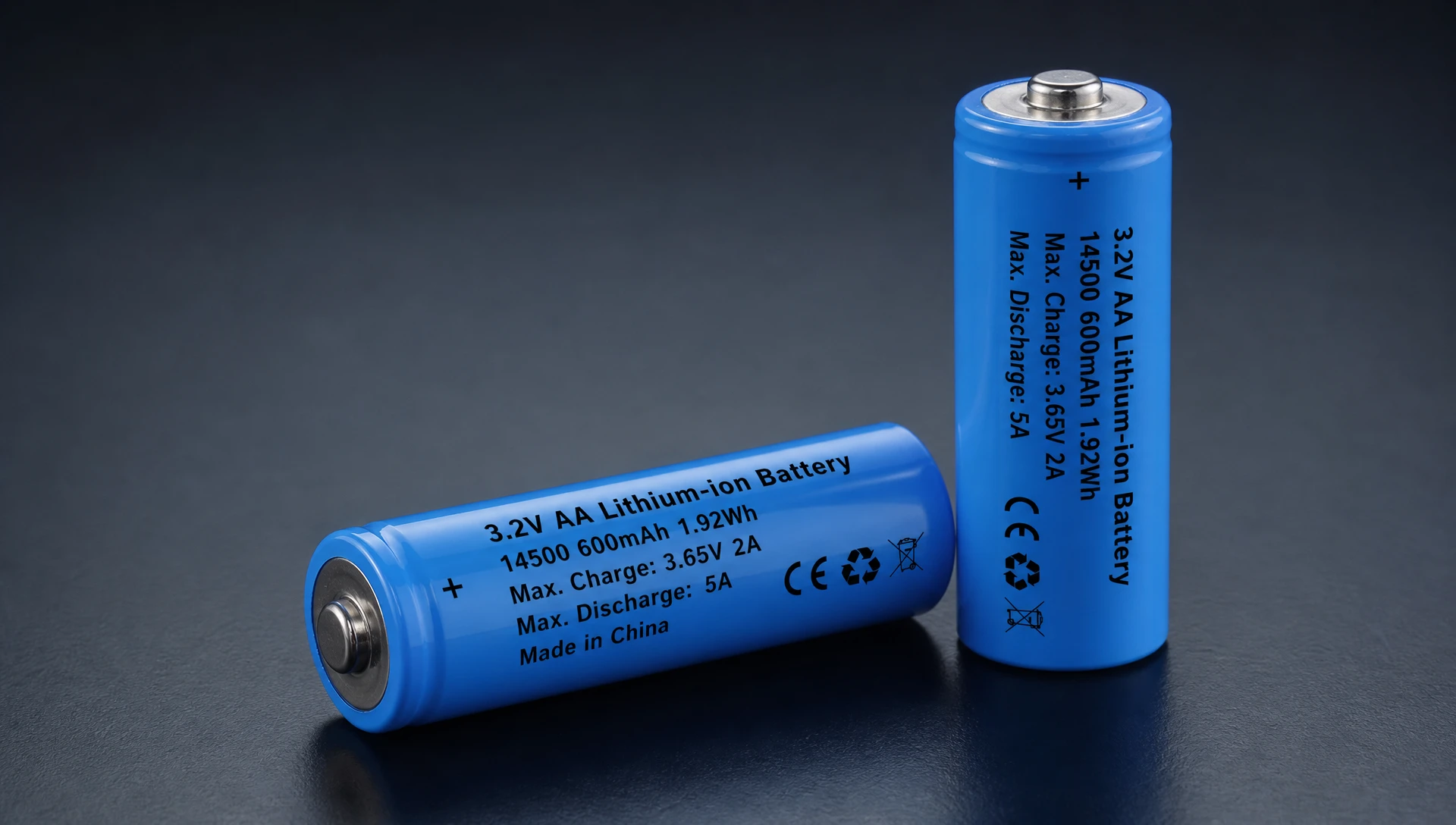 3.2V AA锂离子电池 (14500规格) 工业级单体电芯外观特写