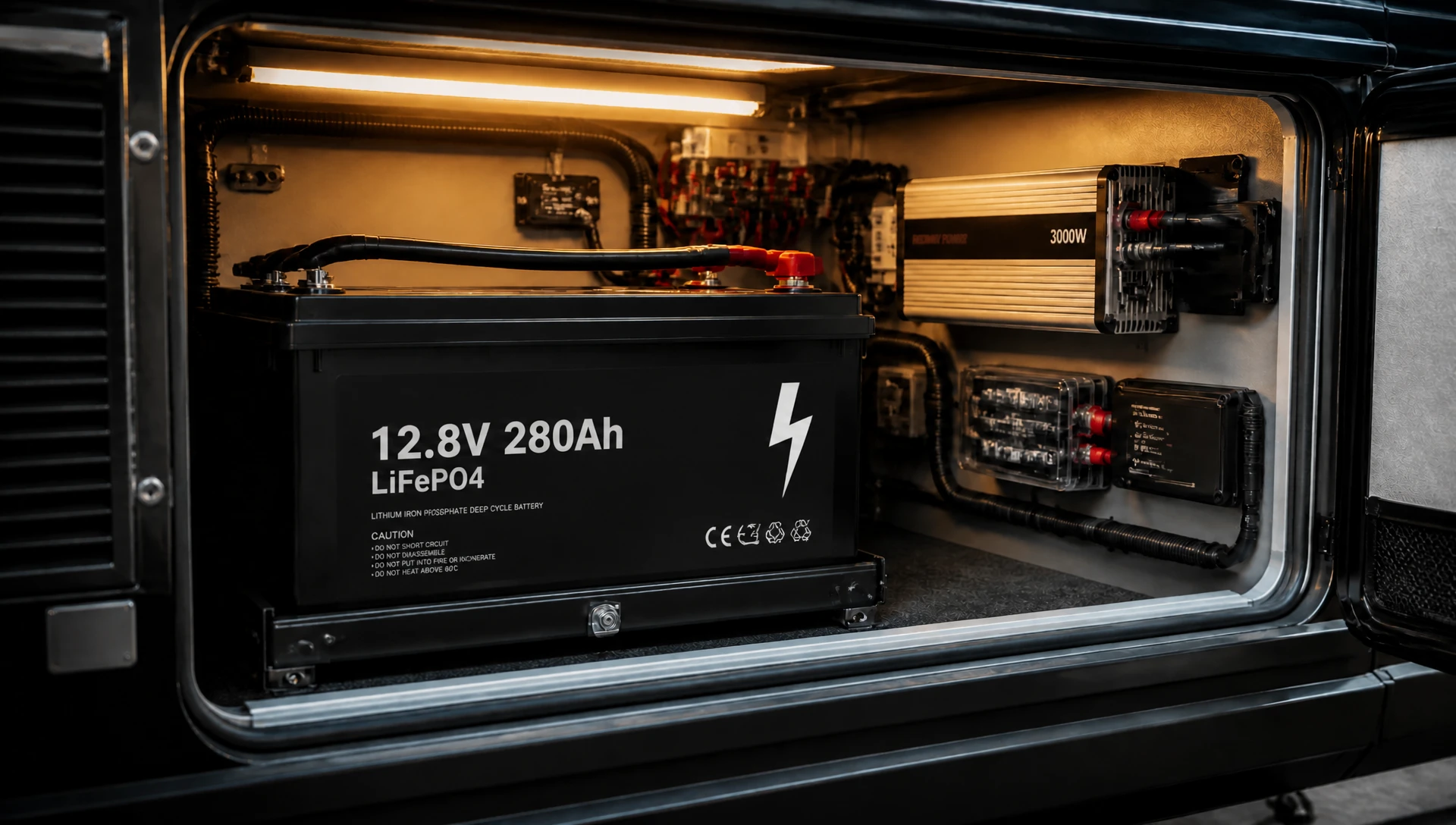 12.8v 280ah电池在房车与离网系统中的安装应用 12.8v 280ah电池在房车与离网系统中的安装应用